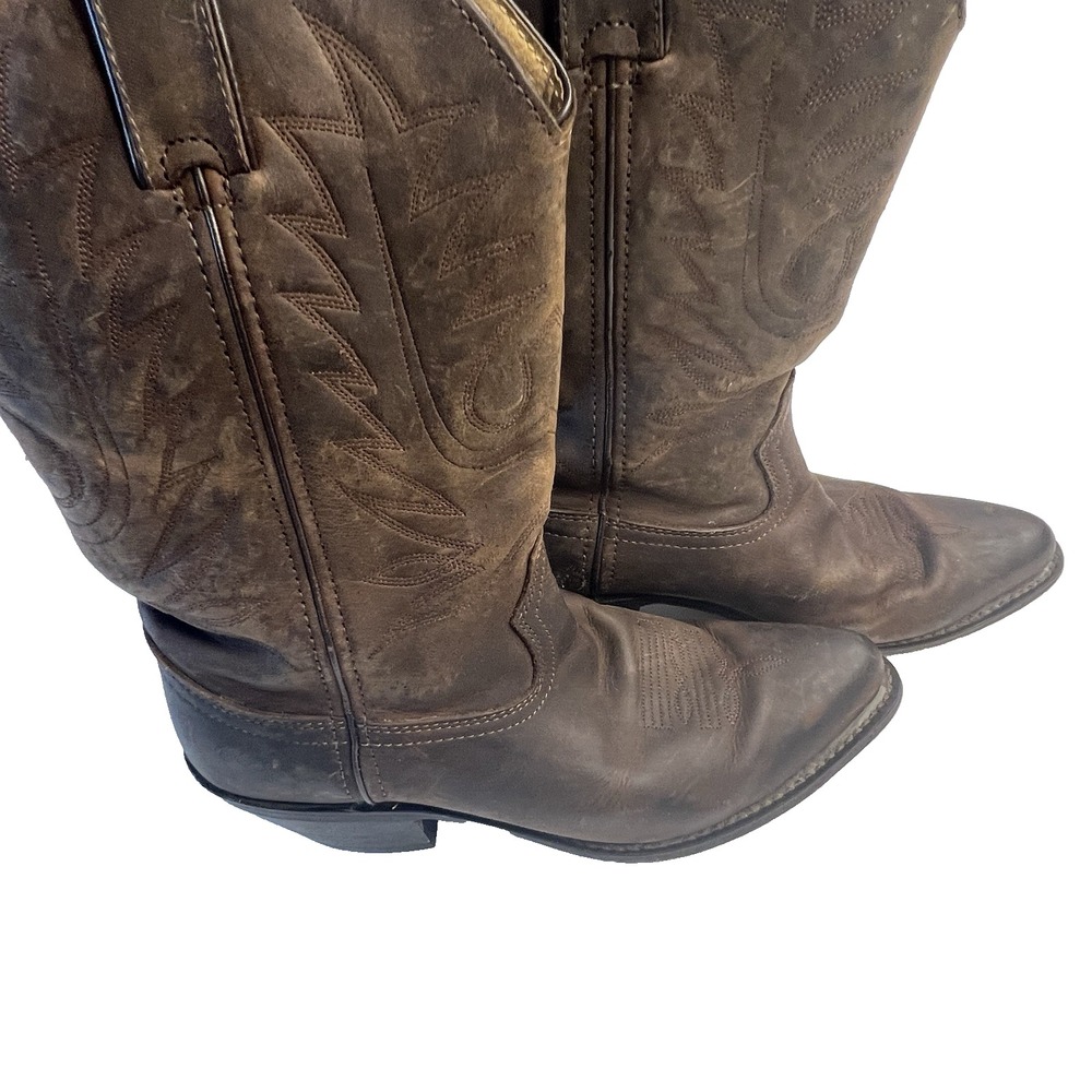 Durango Brown Leather Stitch Cowboy Cowgirl Boots Rodeo Country‎ Women 8.5M
